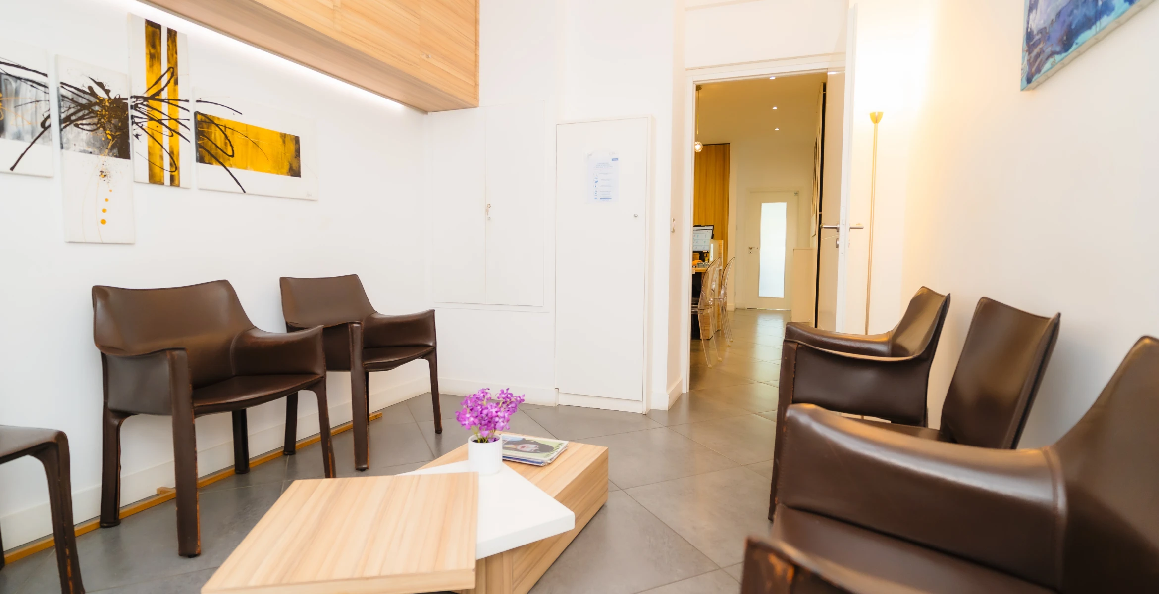 Salle d'attente du Cabinet B des Drs Bezzina, Biens, Stefan & Sabot à Nice 06200